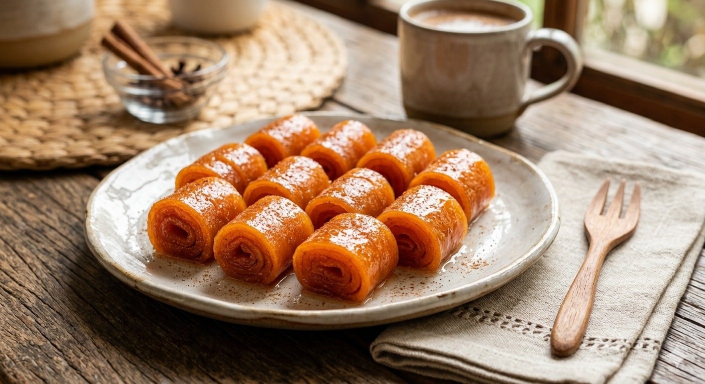 receita doce mamao enroladinho